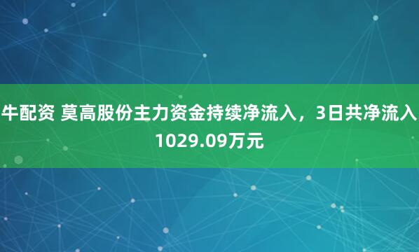 牛配资 莫高股份主力资金持续净流入，3日共净流入1029.09万元