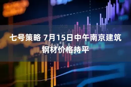 七号策略 7月15日中午南京建筑钢材价格持平