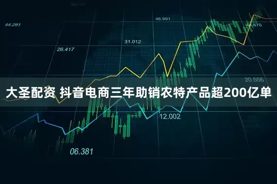 大圣配资 抖音电商三年助销农特产品超200亿单